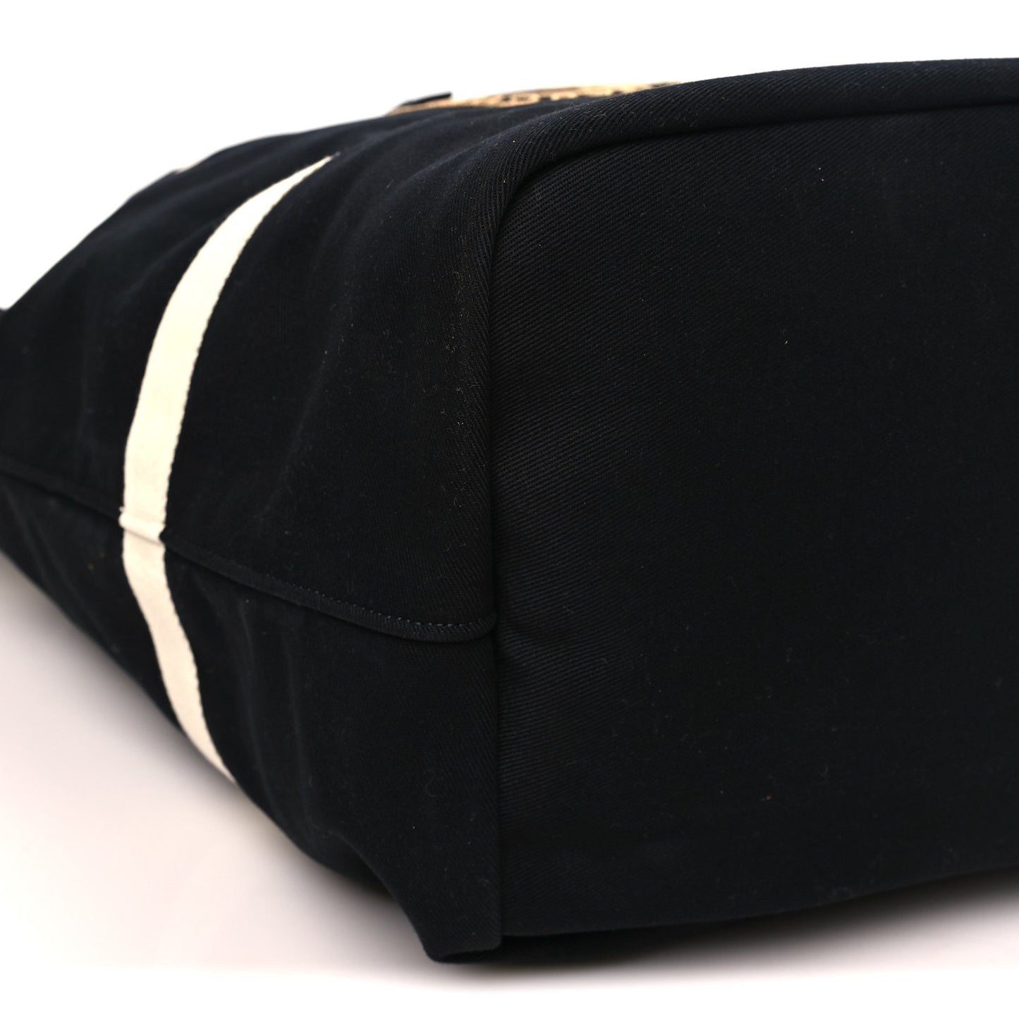 Canvas Rive Gauche Drawstring Backpack Black White