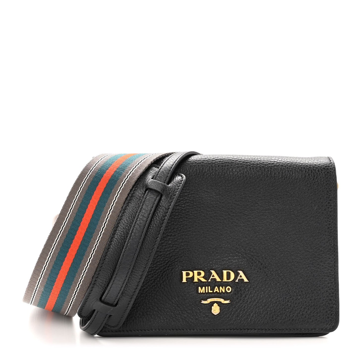 Vitello Daino Flap Crossbody Black
