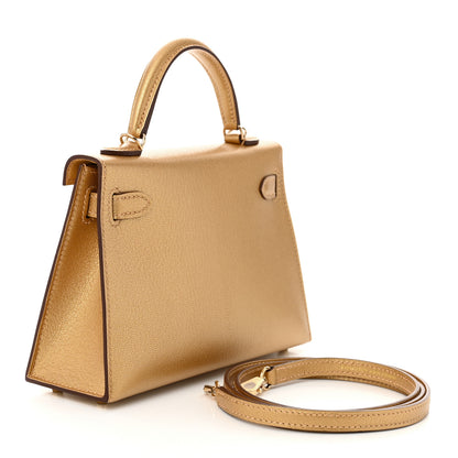 Hermes Metallic Chevre Chamkilight Mini Kelly Sellier 20 Dore 3 of 10