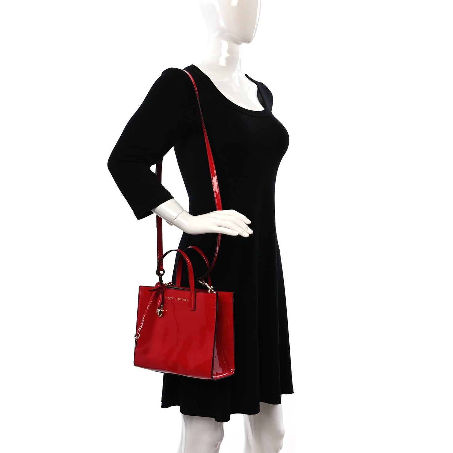 Patent Calfskin Mini Grind Tote Valiant Poppy