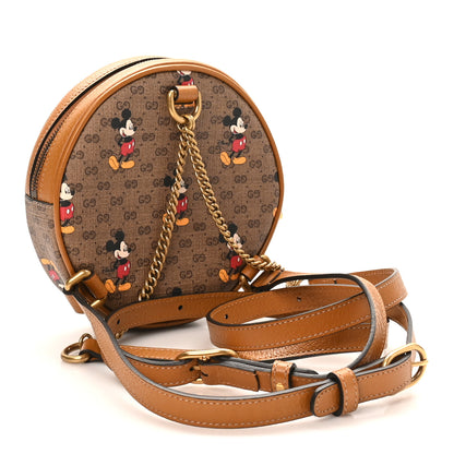 Gucci X DISNEY Mini Vintage GG Supreme Monogram Mickey Mouse Round Backpack Beige Vintage Sun Oil 3 of 10