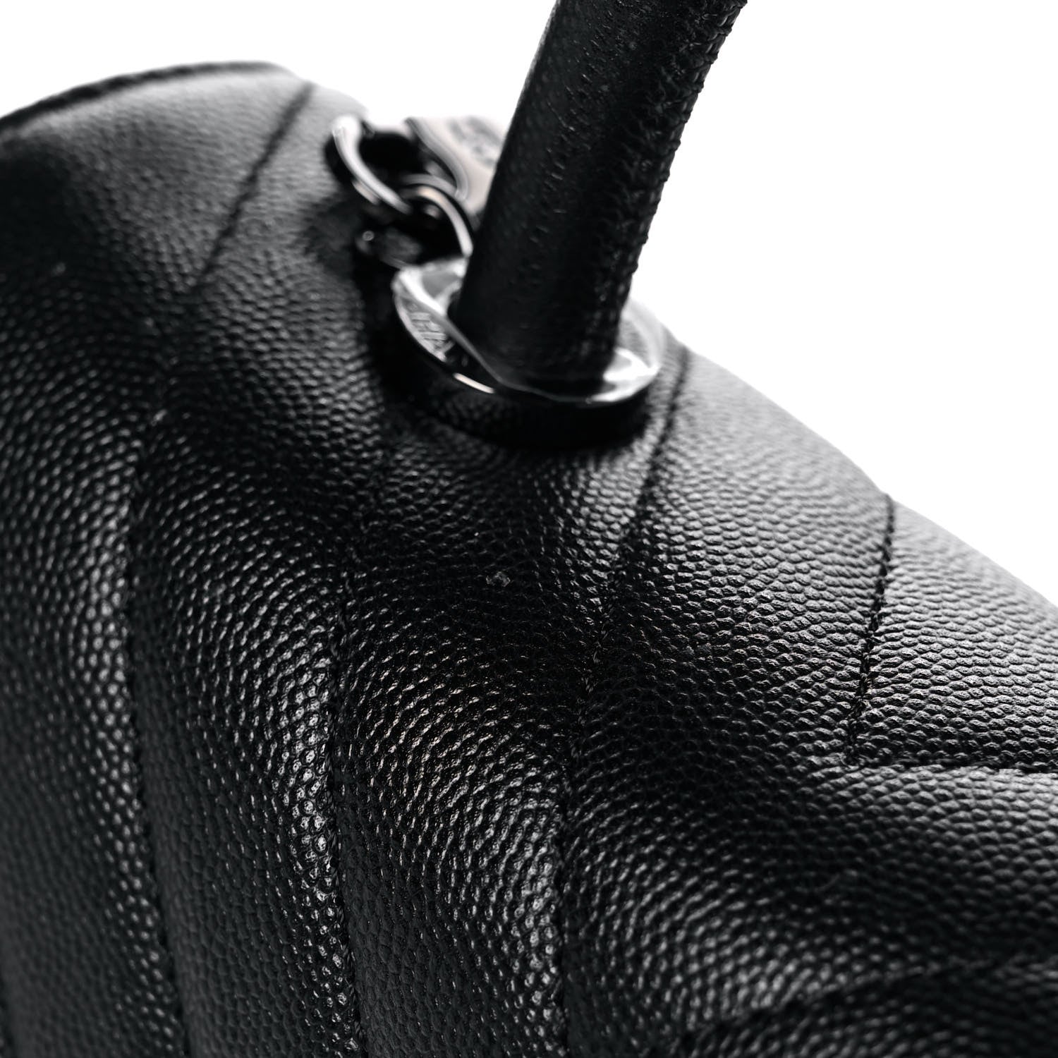 Chanel Caviar Chevron Quilted Mini Coco Handle Flap So Black 11 of 13