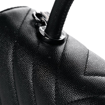 Chanel Caviar Chevron Quilted Mini Coco Handle Flap So Black 11 of 13