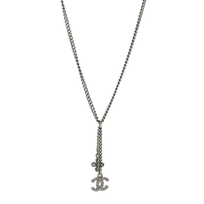 Chanel Ruthenium Crystal Flower CC Lariat Necklace 1 of 5