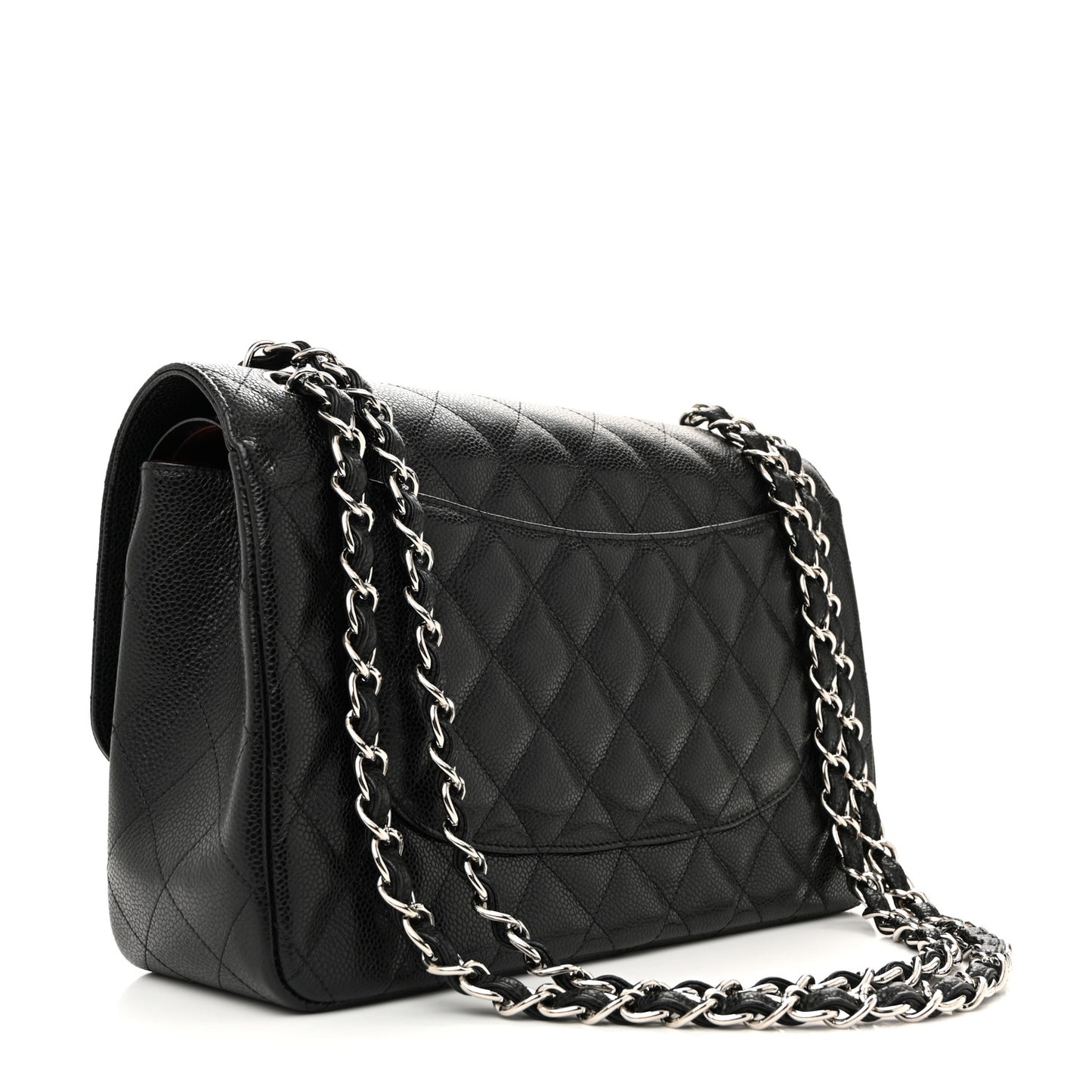 Caviar Quilted Jumbo Double Flap Black