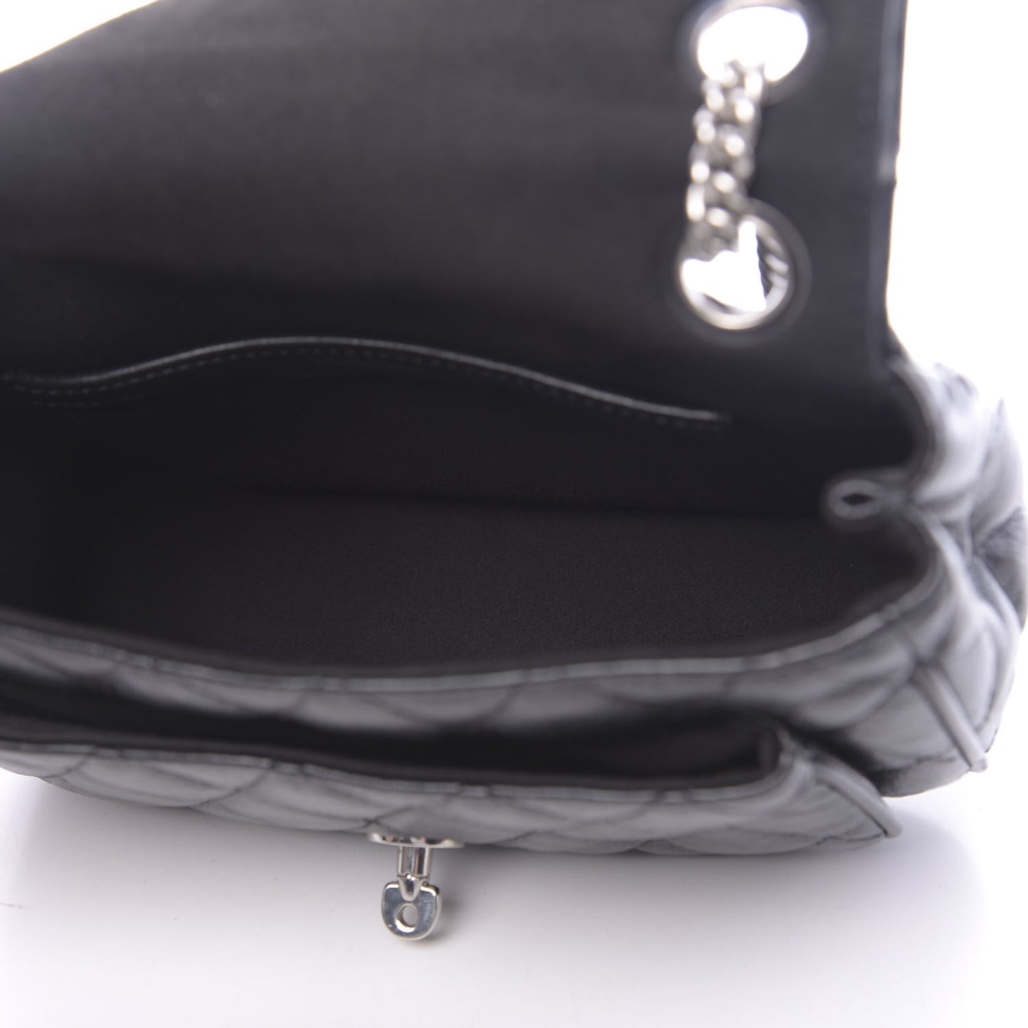 Shiny Buffalo Quilted Small Shoulder Bag Black