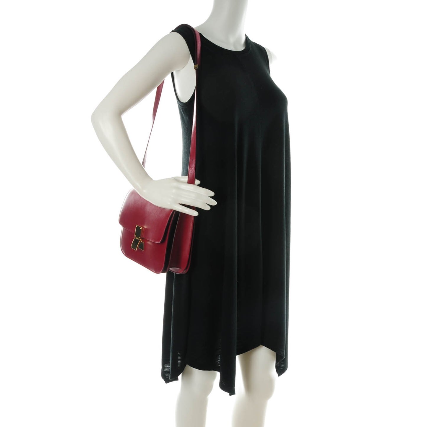 Box Calfskin Medium Classic Box Flap Bag Red