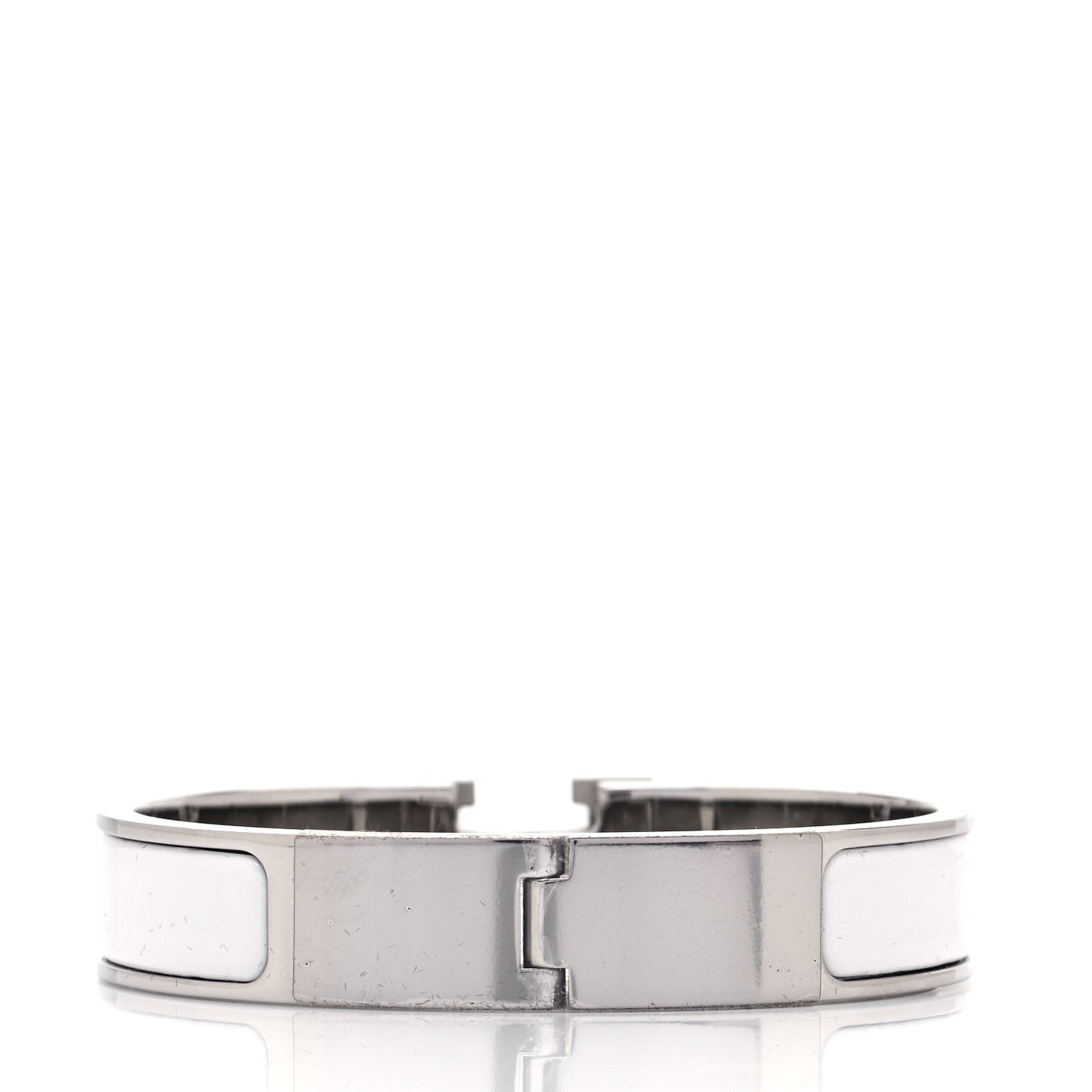 Enamel Narrow Clic Clac H Bracelet PM White