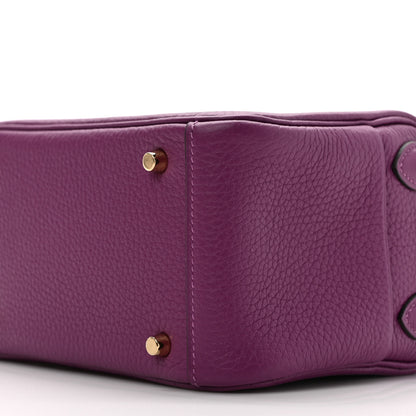 Hermes Taurillon Clemence Mini Lindy 20 Anemone 8 of 8