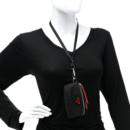 Prada Tessuto Nylon Pouch Black Fiery Red 2 of 6