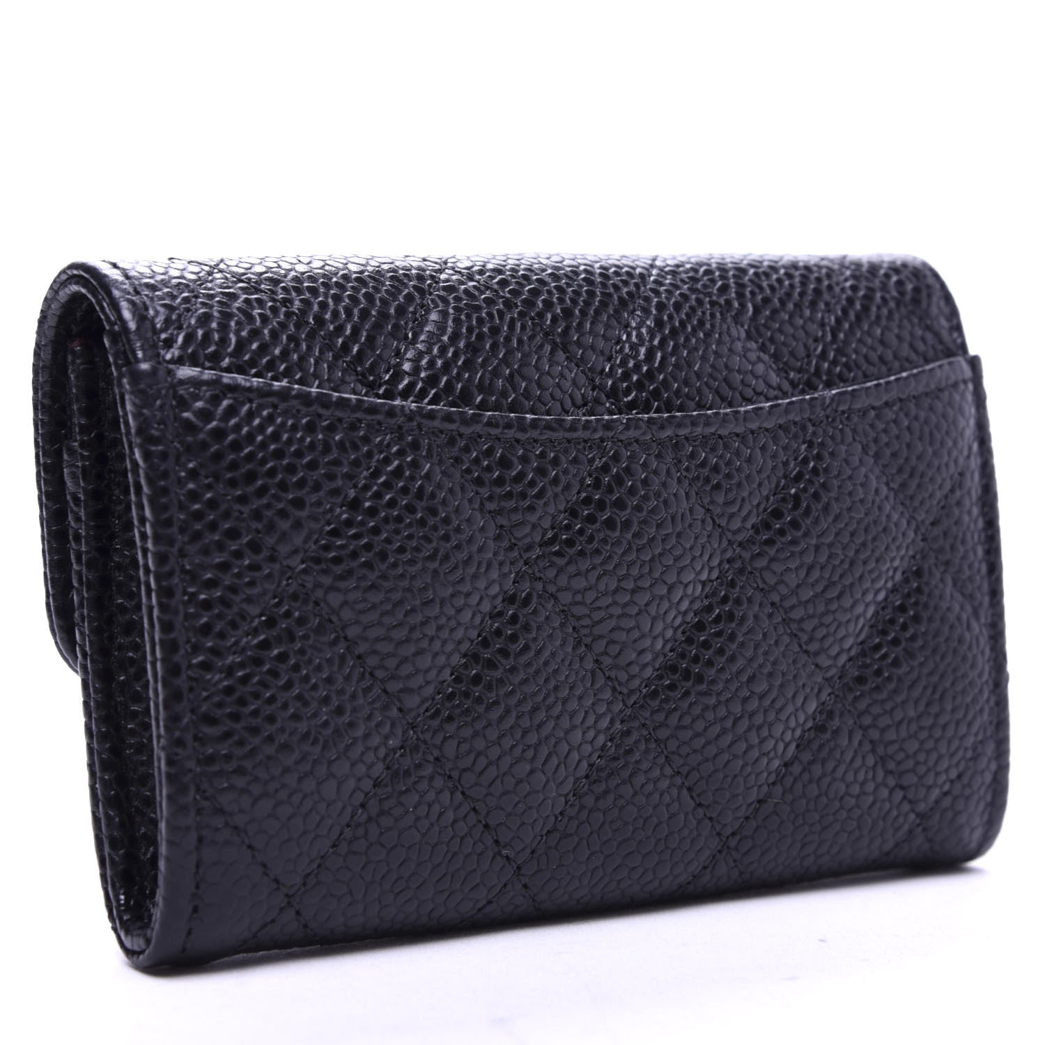 Chanel Caviar Quilted Flap Card Holder Wallet Black 3 of 8