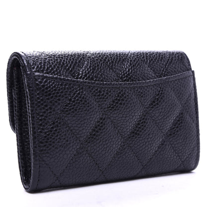 Chanel Caviar Quilted Flap Card Holder Wallet Black 3 of 8