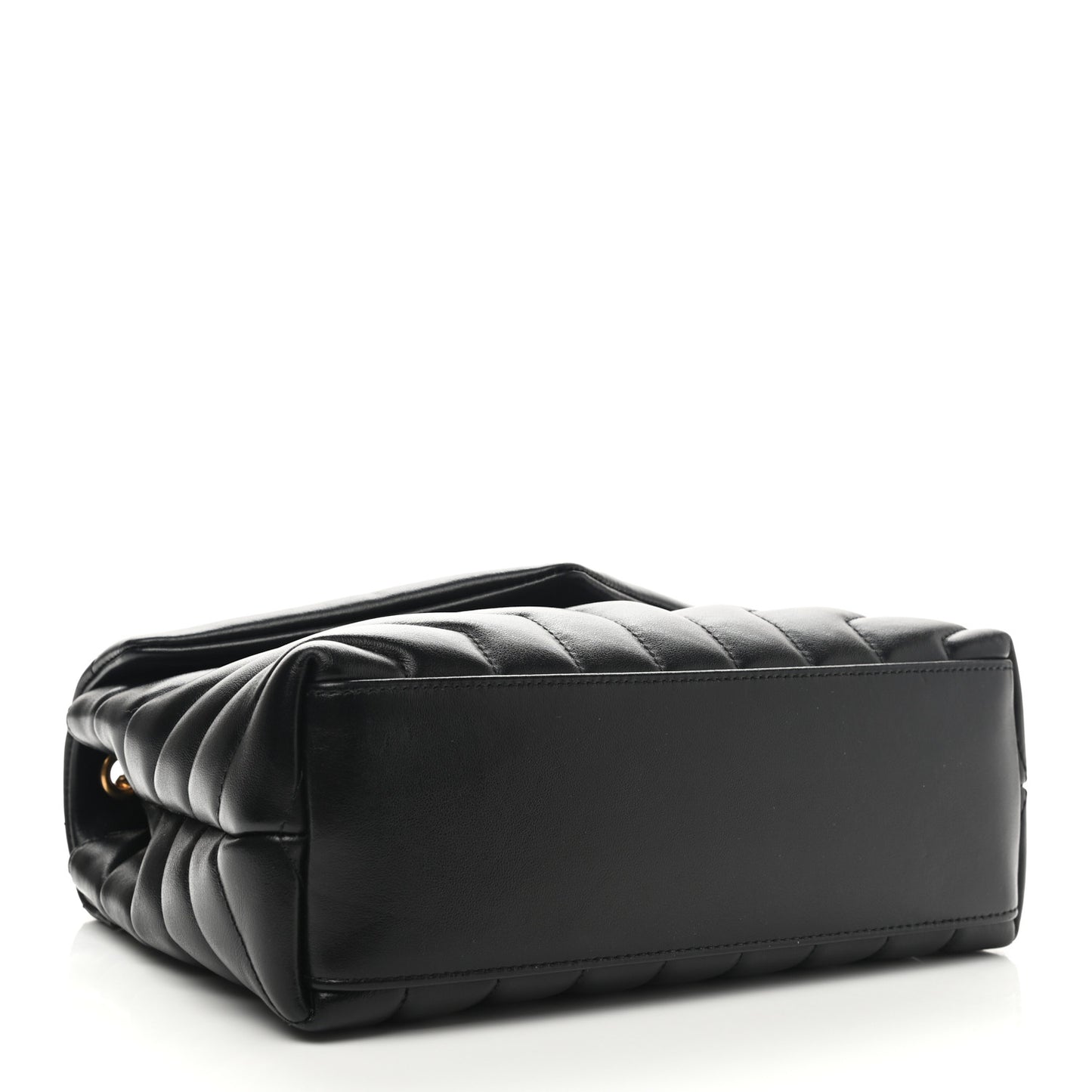 Calfskin Y Quilted Monogram Small Loulou Chain Satchel Black