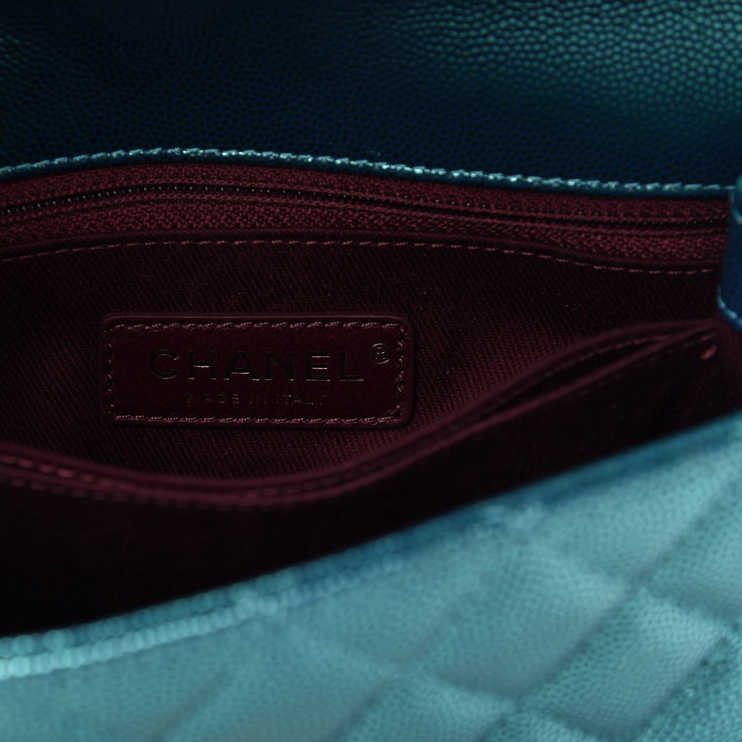 Chanel Metallic Caviar Quilted Mini Coco Handle Flap Blue 8 of 10