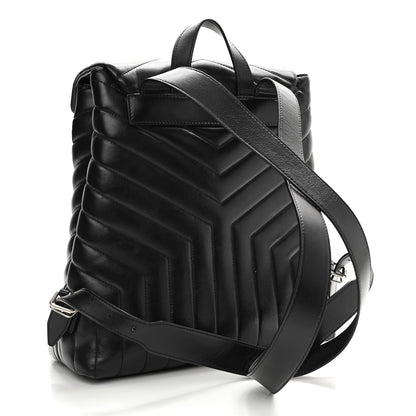 Saint Laurent Calfskin Y Quilted Monogram Medium Loulou Backpack Black 3 of 13