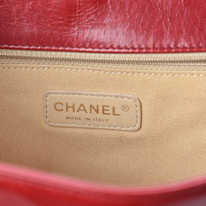 Chanel Aged Glazed Calfskin Quilted Large Boy Flap Red 6 of 10