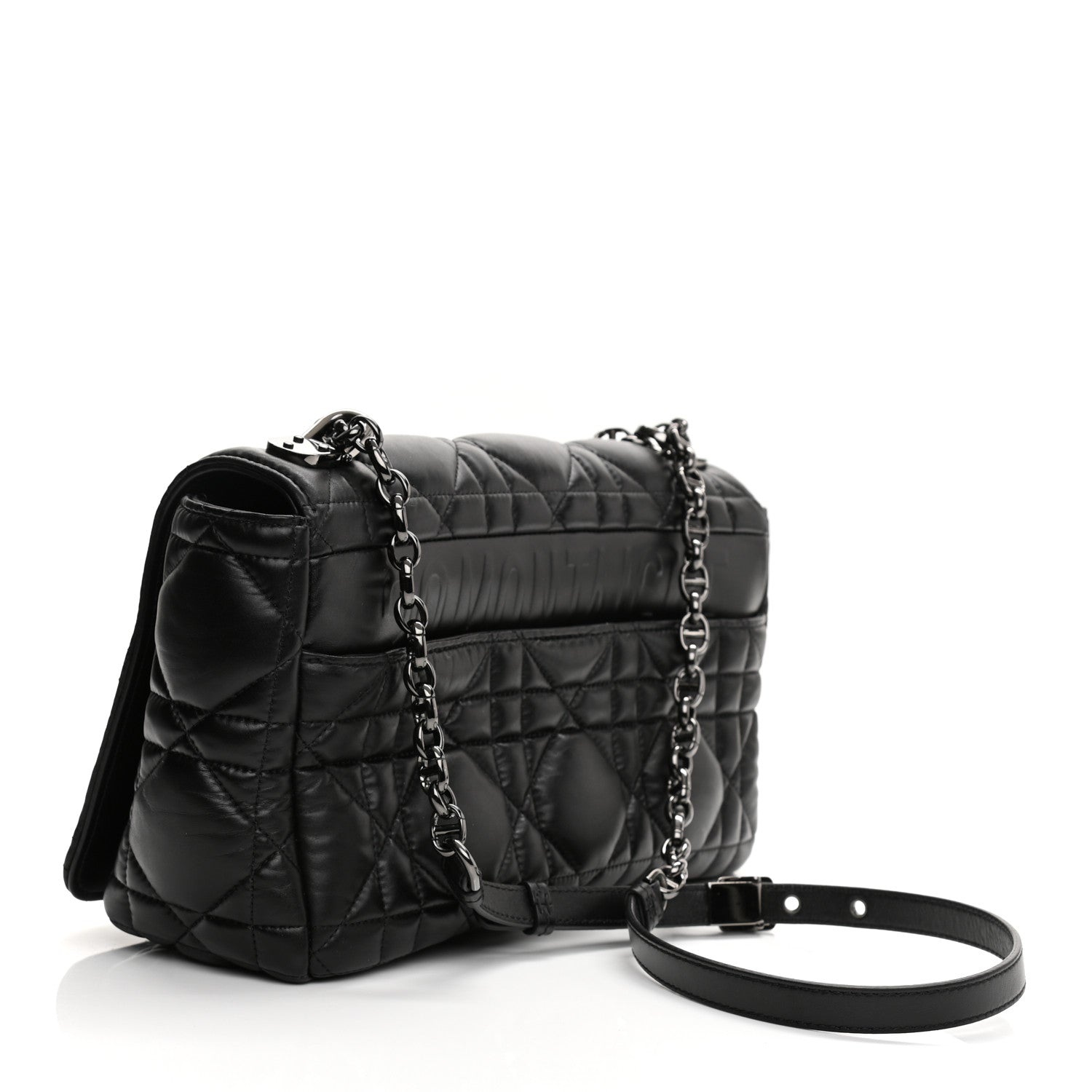 Christian Dior Calfskin Macrocannage Large Caro Bag Black 4 of 19