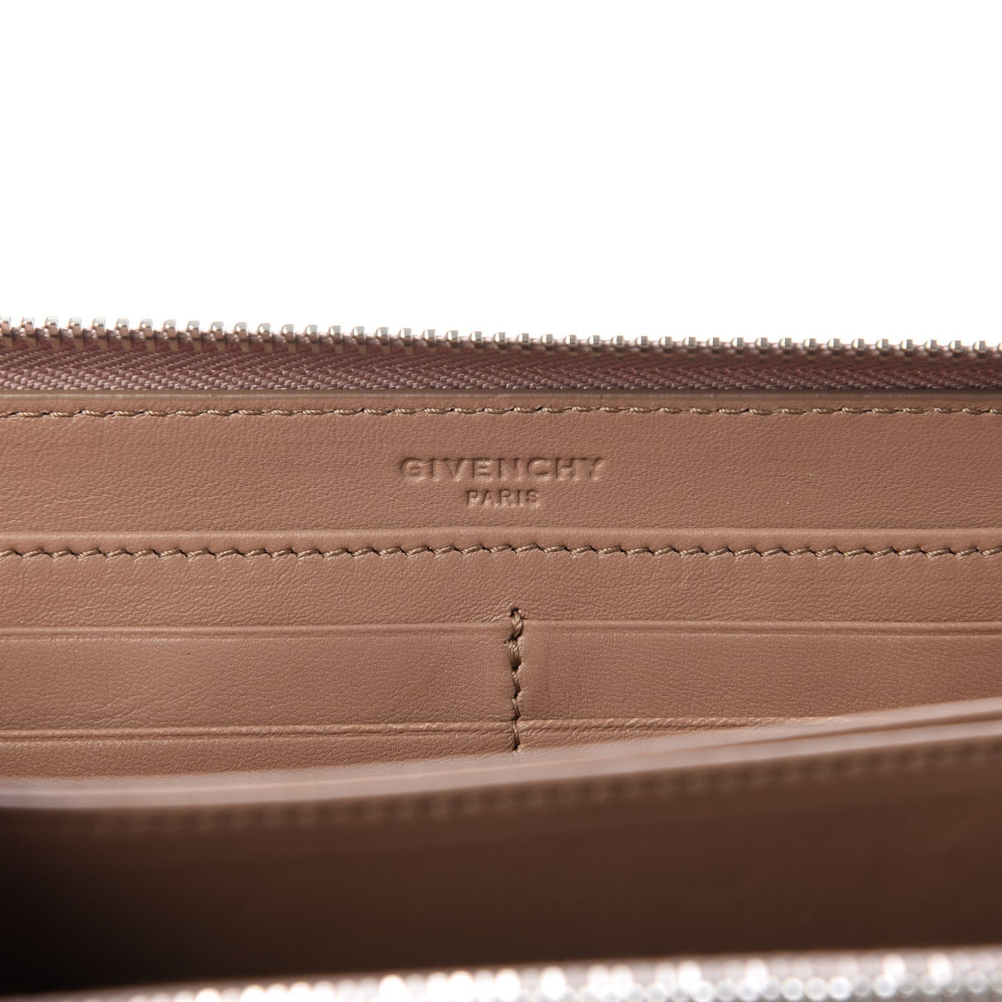 Sugar Goatskin Pandora Zip Around Wallet Beige