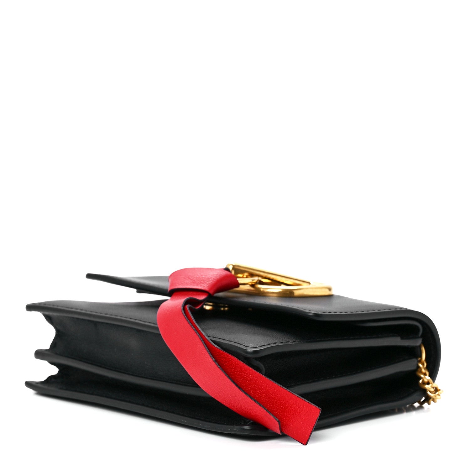 Valentino Garavani Smooth Calfskin Mini VRing Crossbody Bag Black 8 of 10