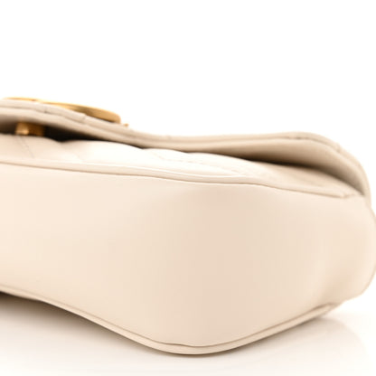 Gucci Calfskin Matelasse Super Mini GG Marmont Shoulder Bag White 10 of 11
