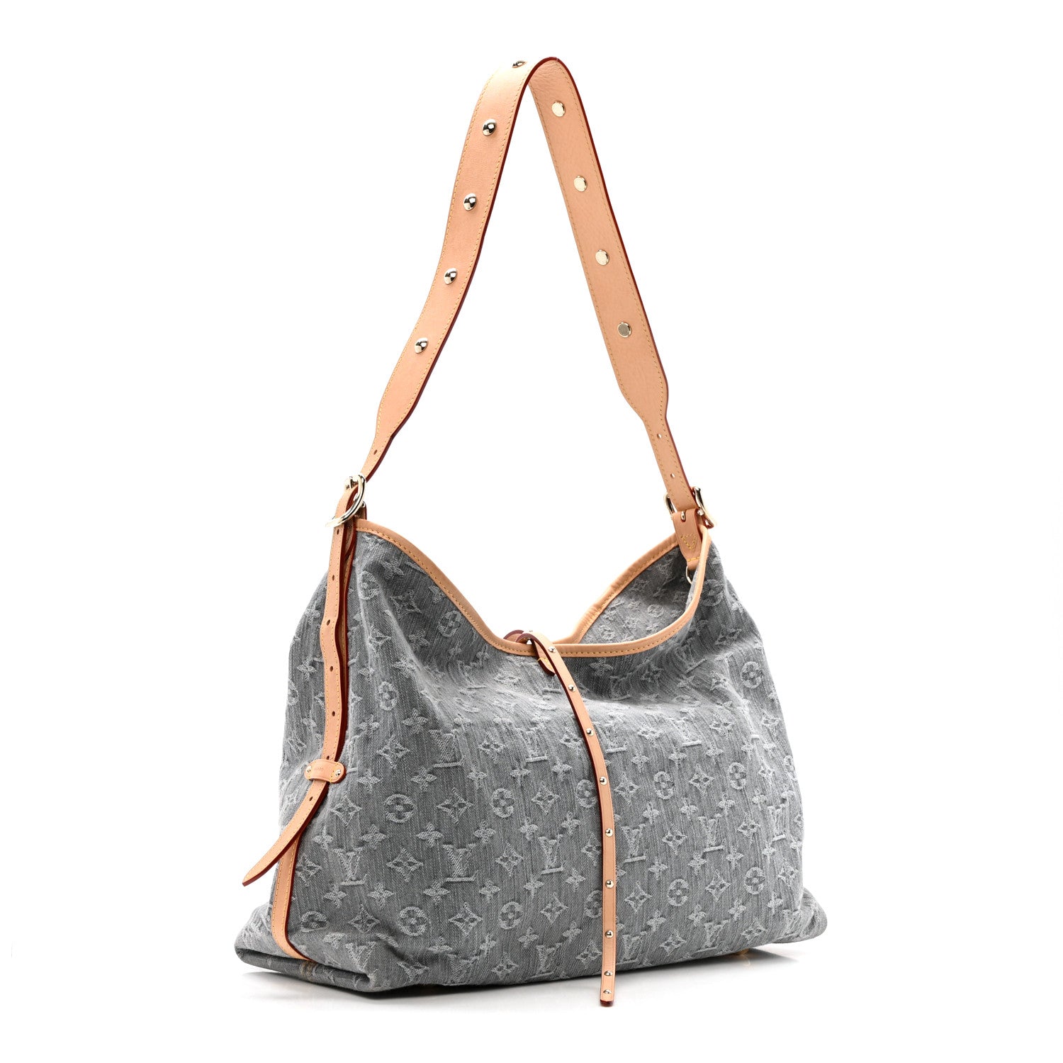 Louis Vuitton Monogram Denim CarryAll MM Washed Grey 4 of 13