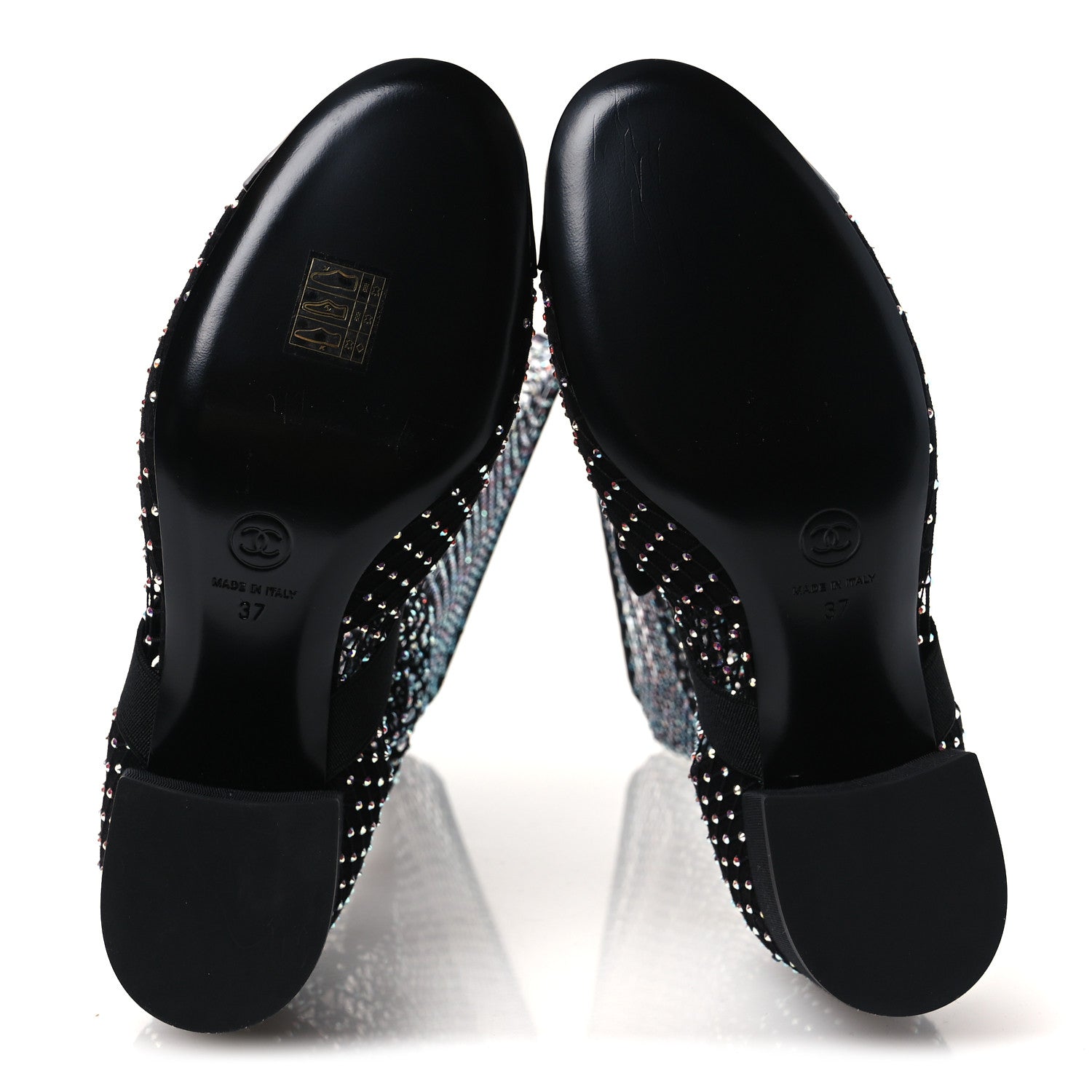 Chanel Resille Strass Kid Suede Patent Mary Jane Short Boots 37 Black 7 of 10