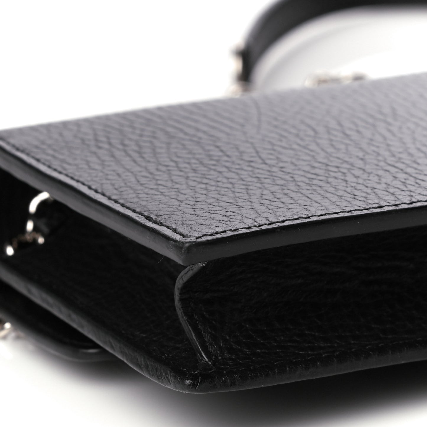 Dollar Calfskin Interlocking G Chain Wallet Black