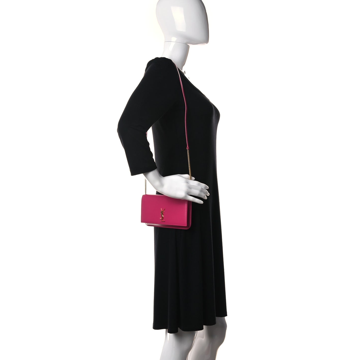 Smooth Calfskin Monogram Phone Holder Crossbody Fuchsia Couture