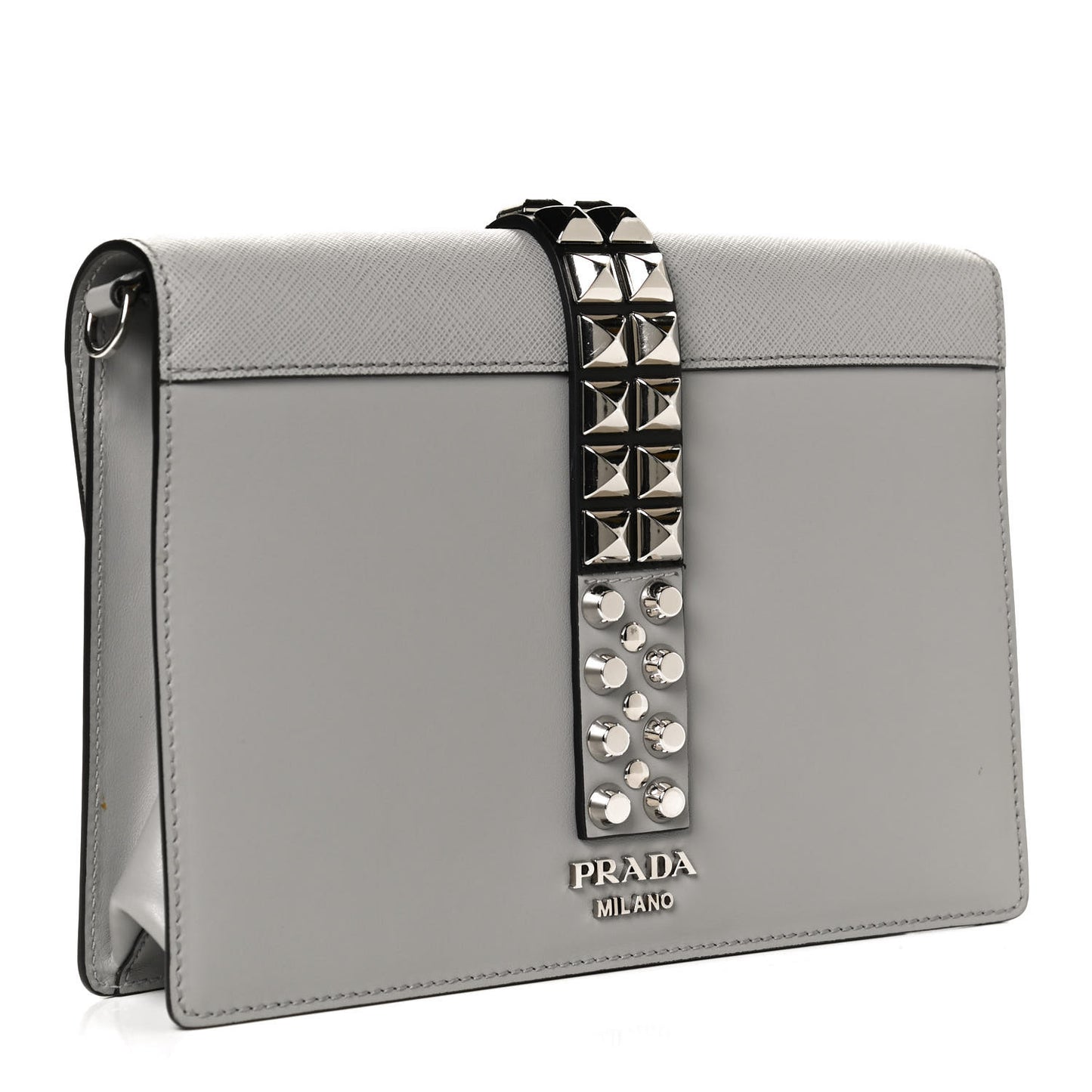 Saffiano City Calfskin Studded Large Elektra Shoulder Bag Nube