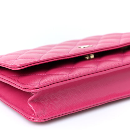 Chanel Caviar Quilted Wallet on Chain WOC Fuchsia 8 of 9