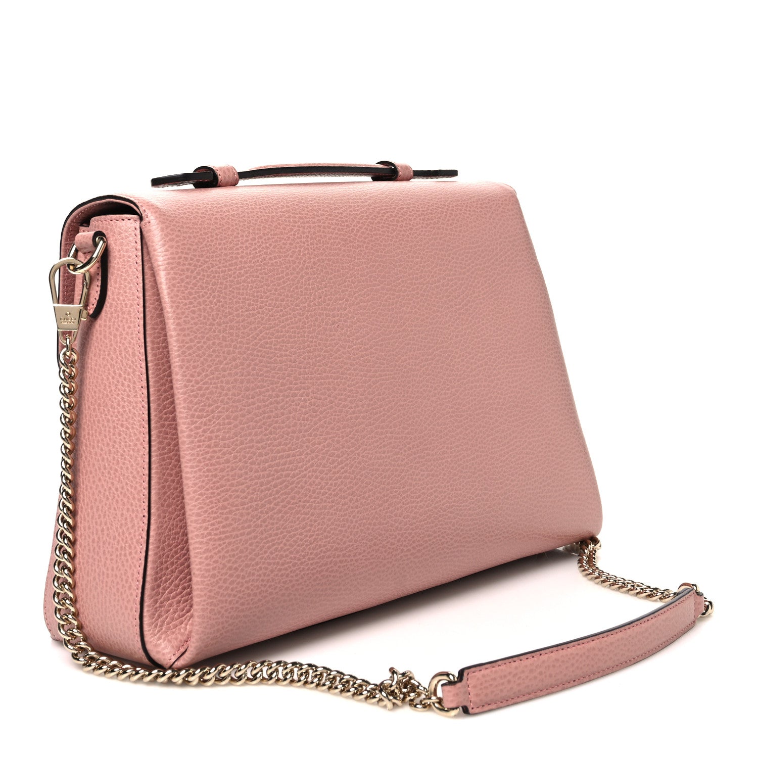 Gucci Dollar Calfskin Medium Interlocking G Top Handle Shoulder Bag Soft Pink 3 of 11