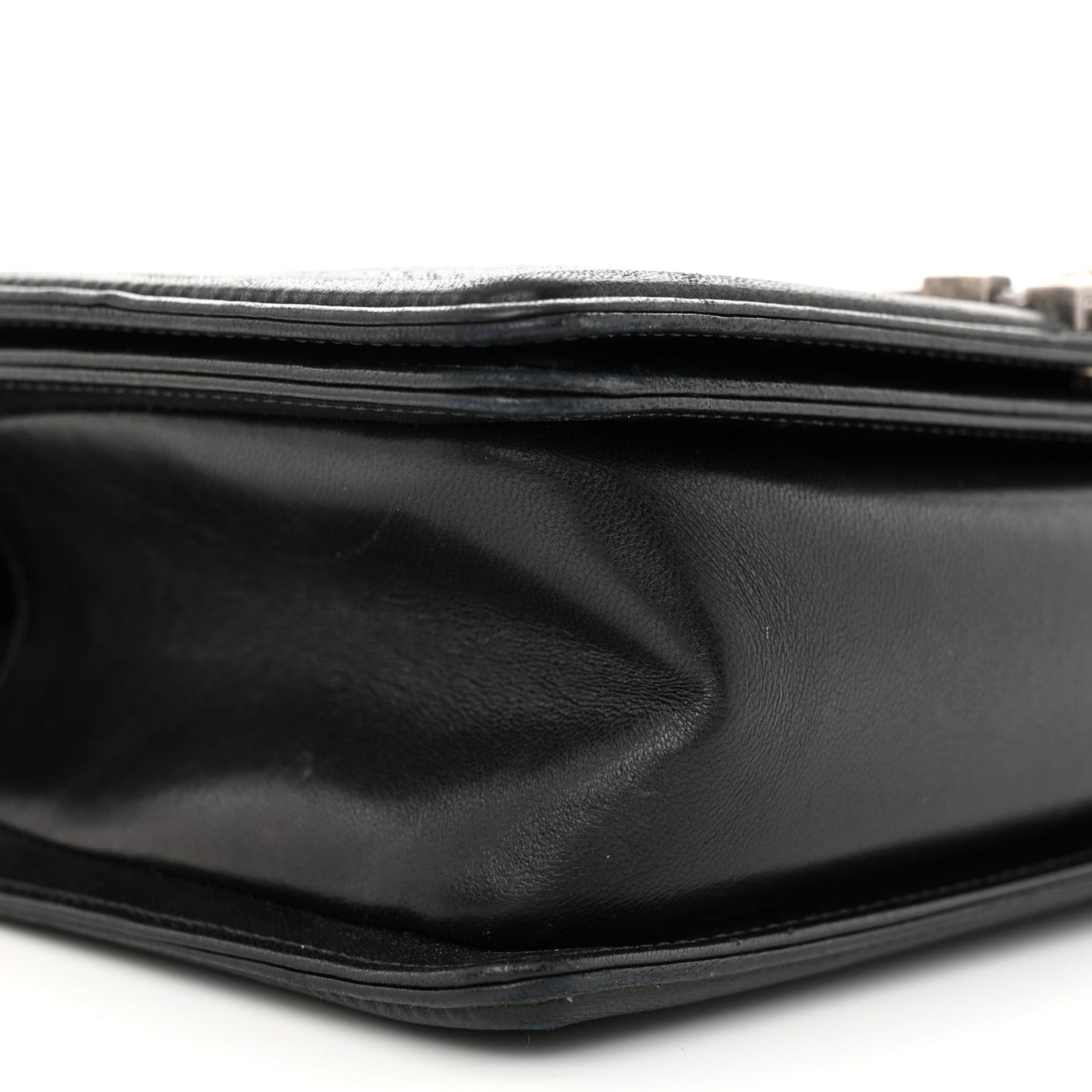 Lambskin Quilted Medium Boy Flap Black