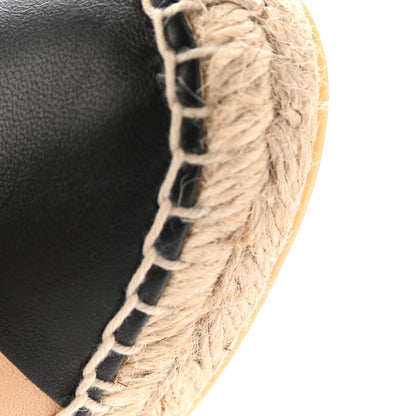 Chanel Lambskin CC Espadrilles 36 Beige Black 12 of 12