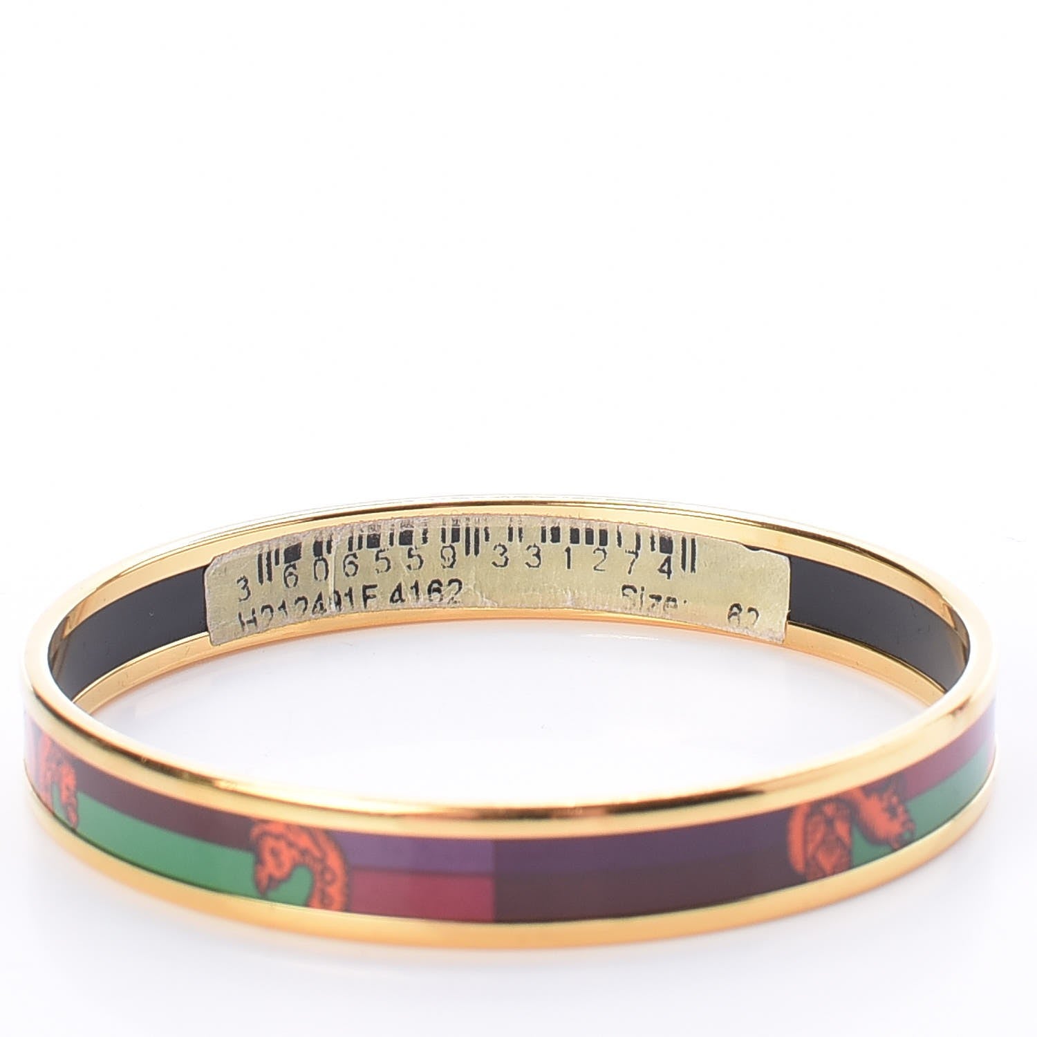 Hermes Printed Enamel Della Cavalleria Narrow Bracelet 62 4 of 5