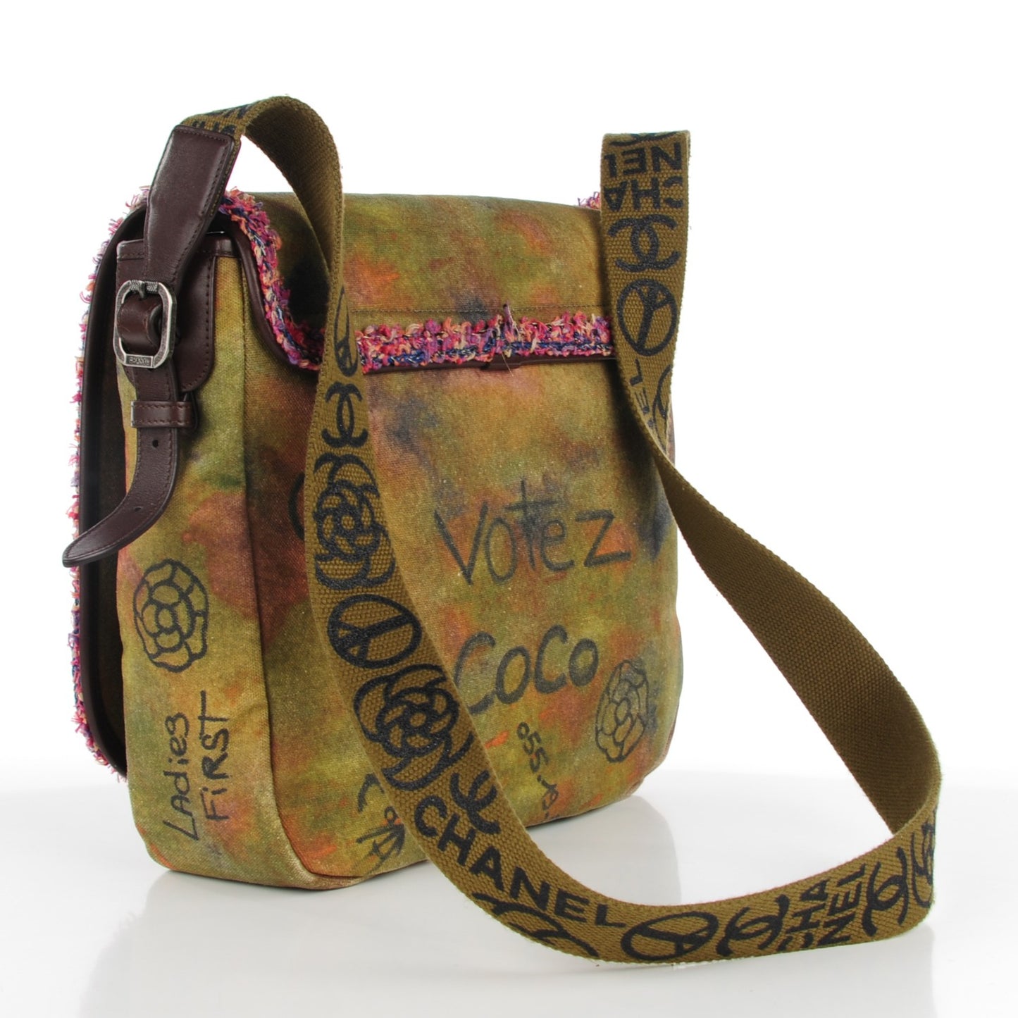 Washed Toile Graffiti On The Pavements Messenger Khaki Multicolor