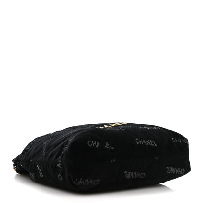 Chanel Velvet Sequin Quilted Chanel 22 Black 5 of 12