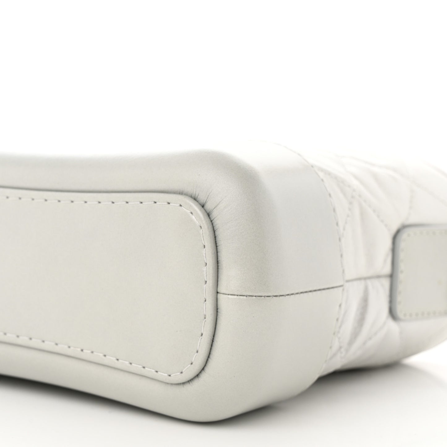 Metallic Aged Calfskin Quilted Small Gabrielle Hobo Silver