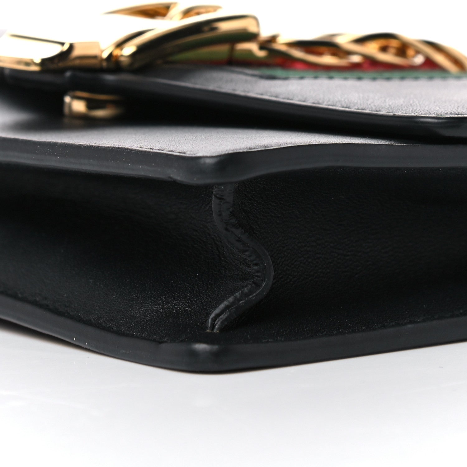 Gucci Calfskin Super Mini Sylvie Chain Shoulder Bag Black 8 of 9