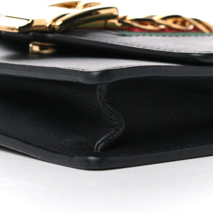 Gucci Calfskin Super Mini Sylvie Chain Shoulder Bag Black 8 of 9
