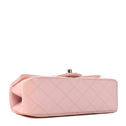 Chanel Lambskin Quilted Mini Top Handle Rectangular Flap Light Pink 4 of 11