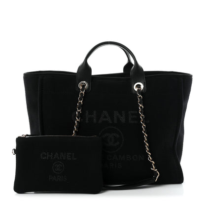 Chanel Mixed Fibers Medium Deauville Tote Black 4 of 21