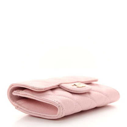 Chanel Caviar Quilted Flap Card Holder Wallet Light Pink 4 of 8