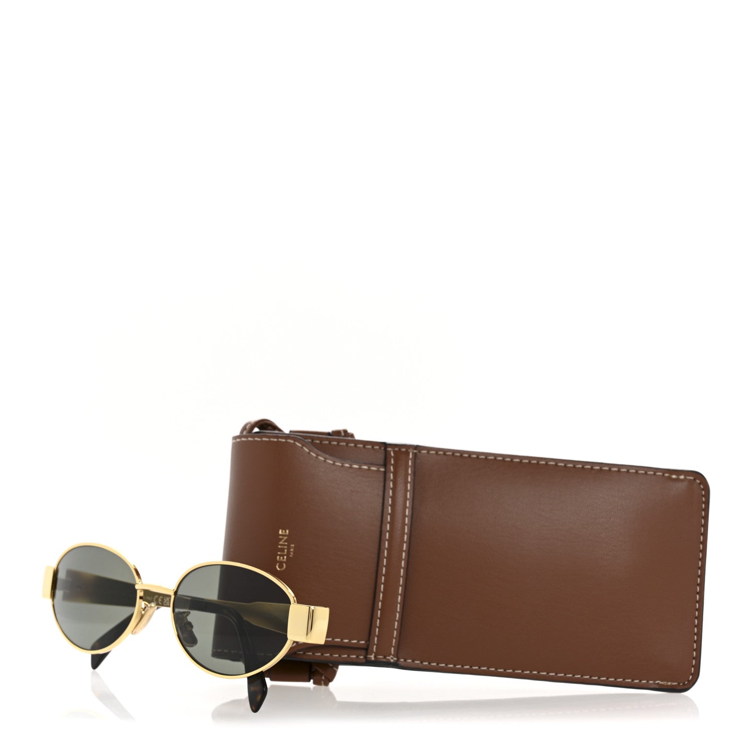 Celine Metal Triomphe 01 Sunglasses CL40235U Gold Green 7 of 7