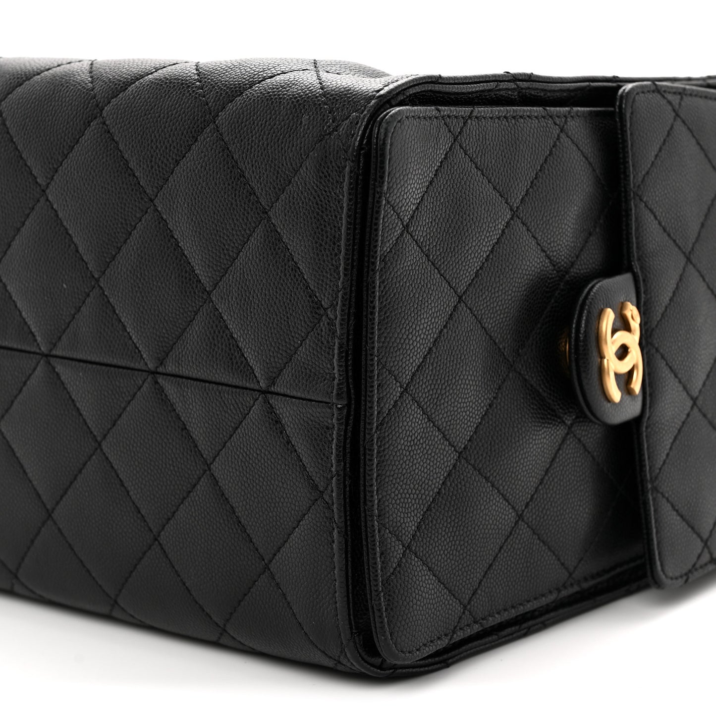 Caviar Quilted Medium Chanel 25 Handbag Black