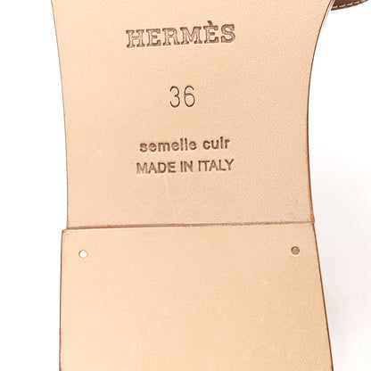 Hermes Box Calfskin Oran Sandals 36 Gold 7 of 10