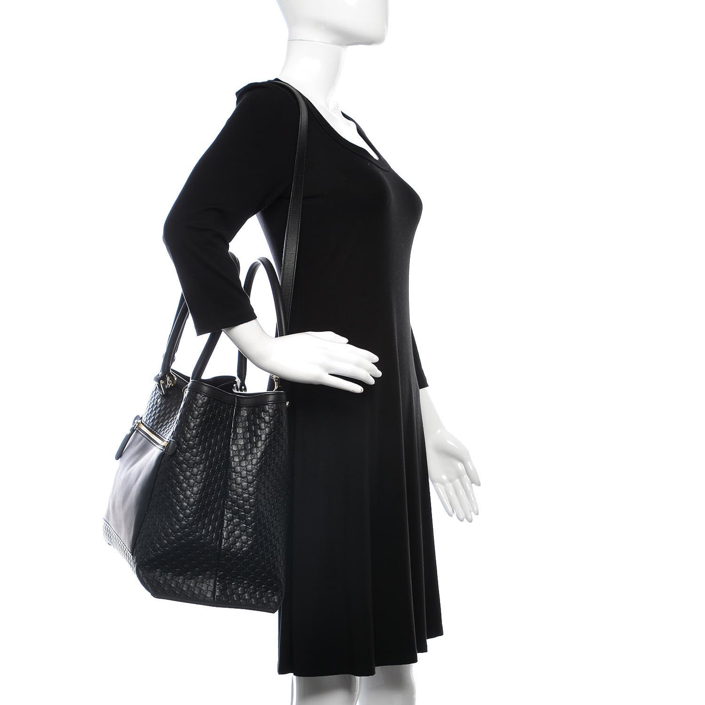 Soft Microguccissima Large Tote Black