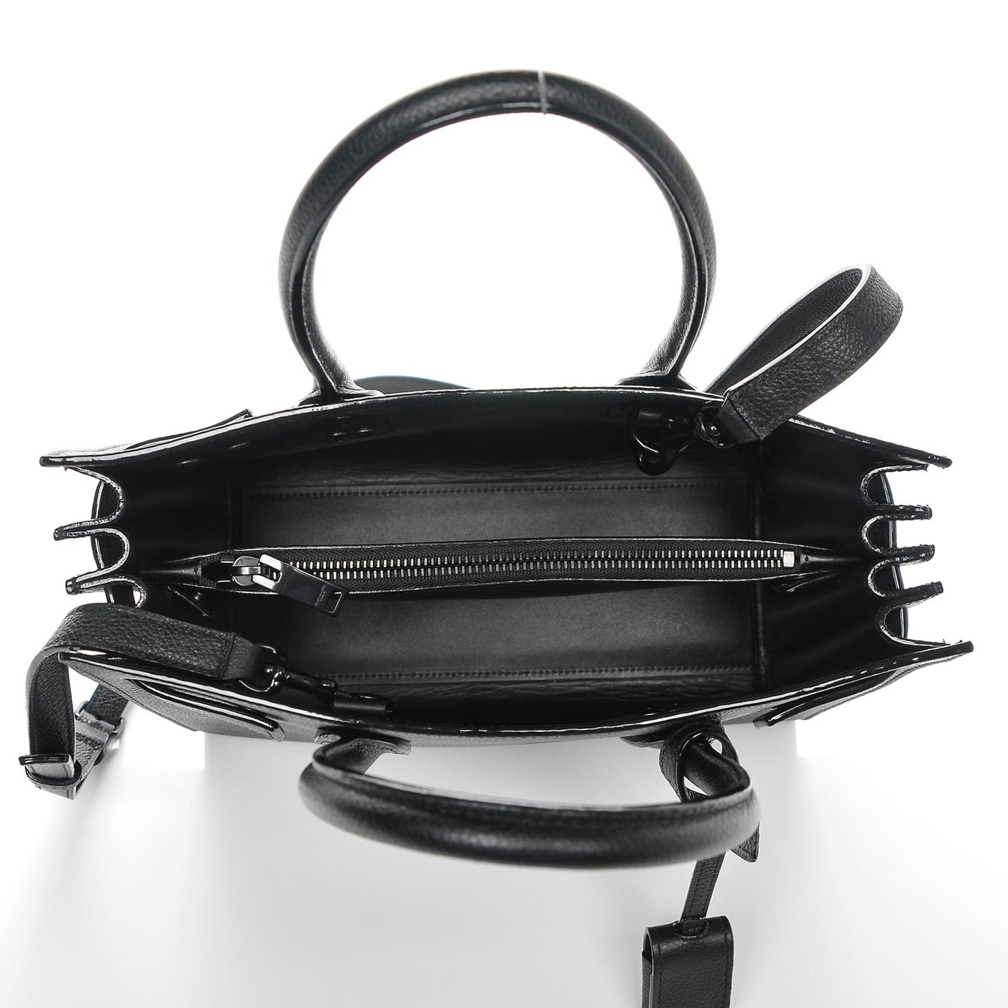 Grained Calfskin Baby Sac De Jour Black