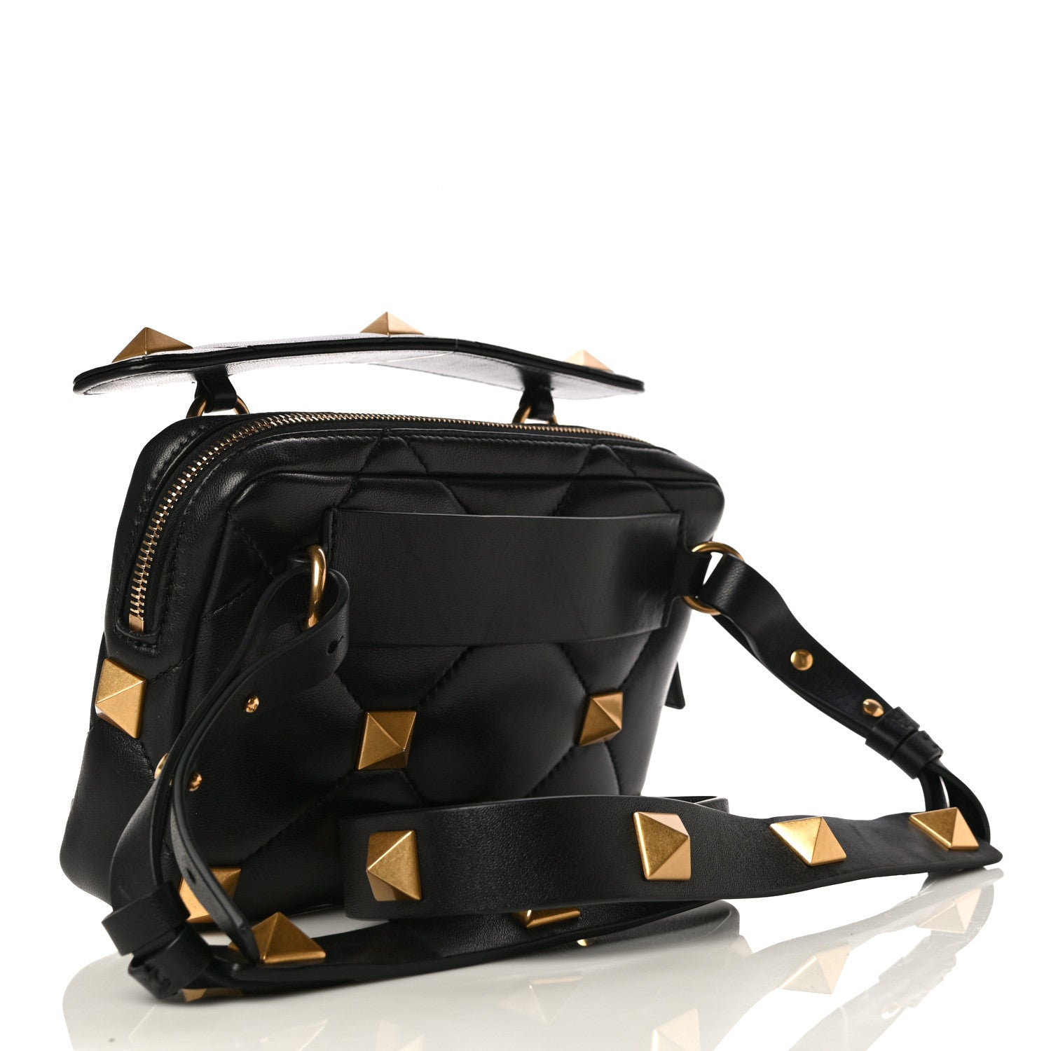 Valentino Garavani Nappa Roman Stud Crossbody Black 3 of 10
