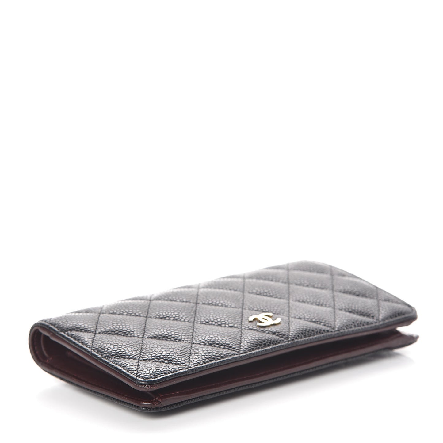 Caviar Quilted Yen Wallet Black