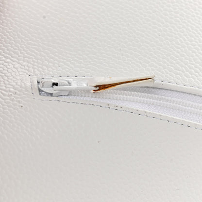 Chanel Caviar Quilted Maxi Double Flap White 13 of 17